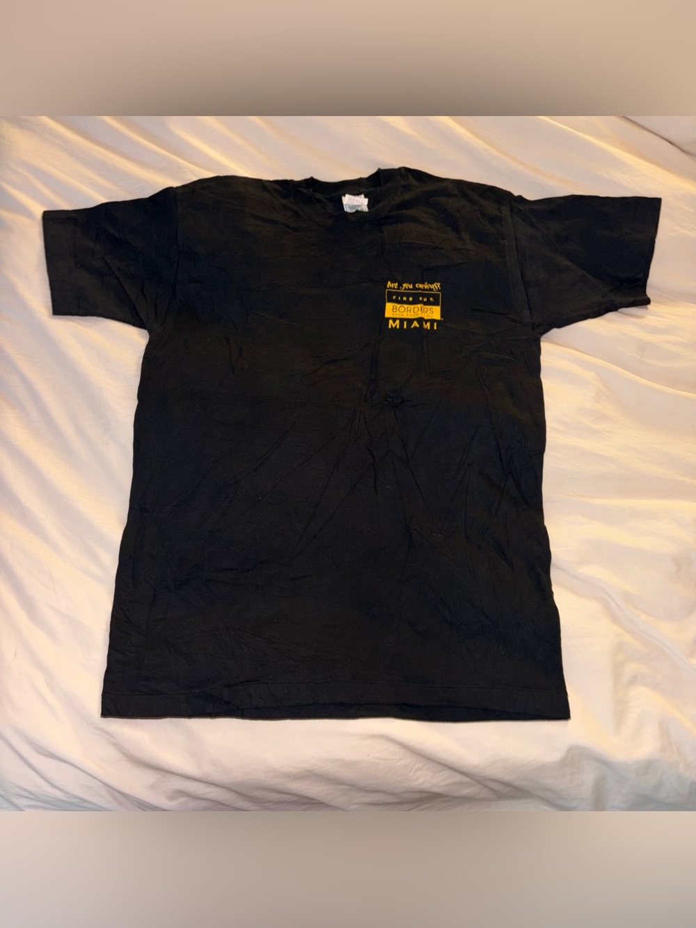 Y2K Borders Bookshop & Cafe Miami Black Cotton Graphic Shirt Men’s size L